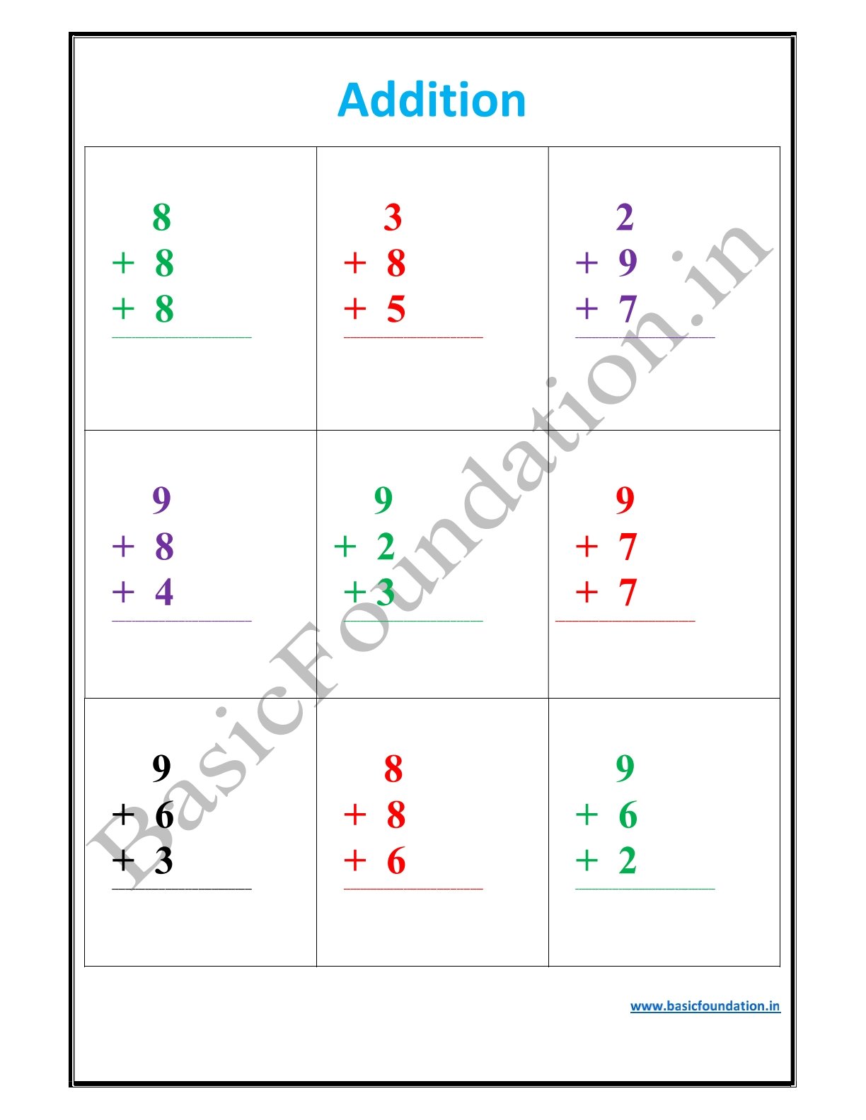 Addition Worksheet