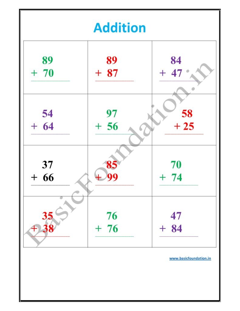 Addition Worksheet