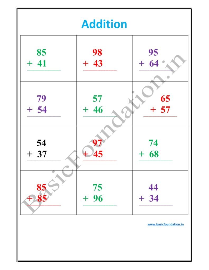 Addition Worksheet