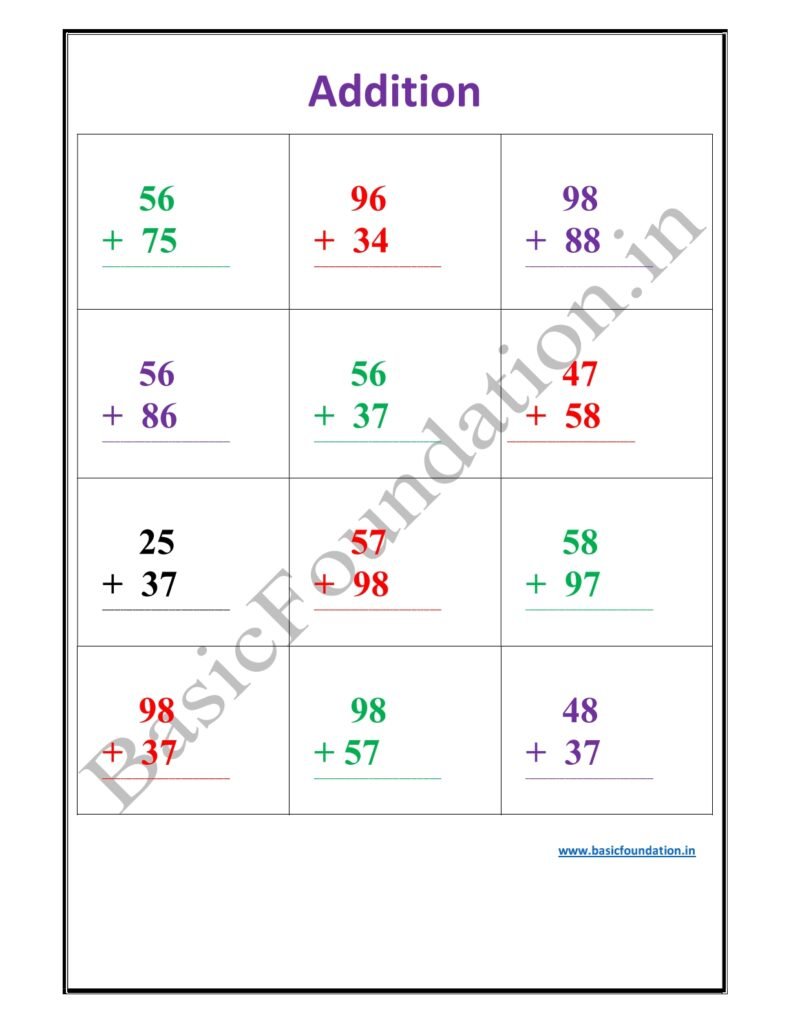 Addition Worksheet