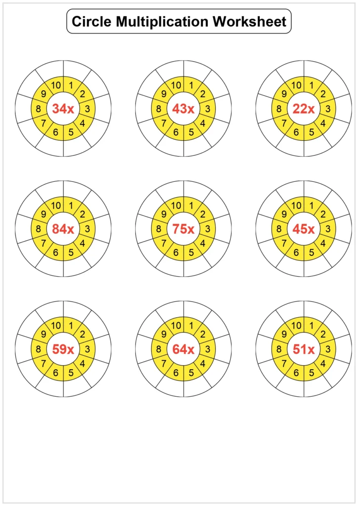 Circle Multiplication Worksheet