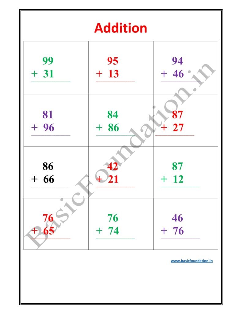 Addition Worksheet